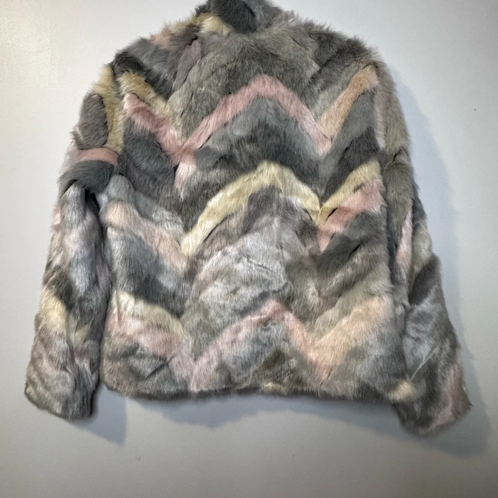 NWT Solitaire Multicolor Faux Fur Teddy Jacket
